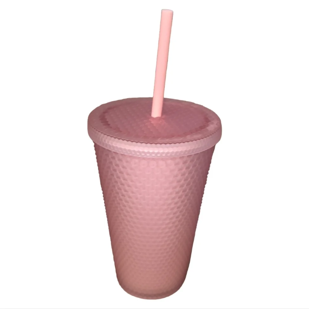 Starbucks Pink Studded Pink Lemonade Tumbler With Straw Reusable Cold Cup‎ 16 Oz
